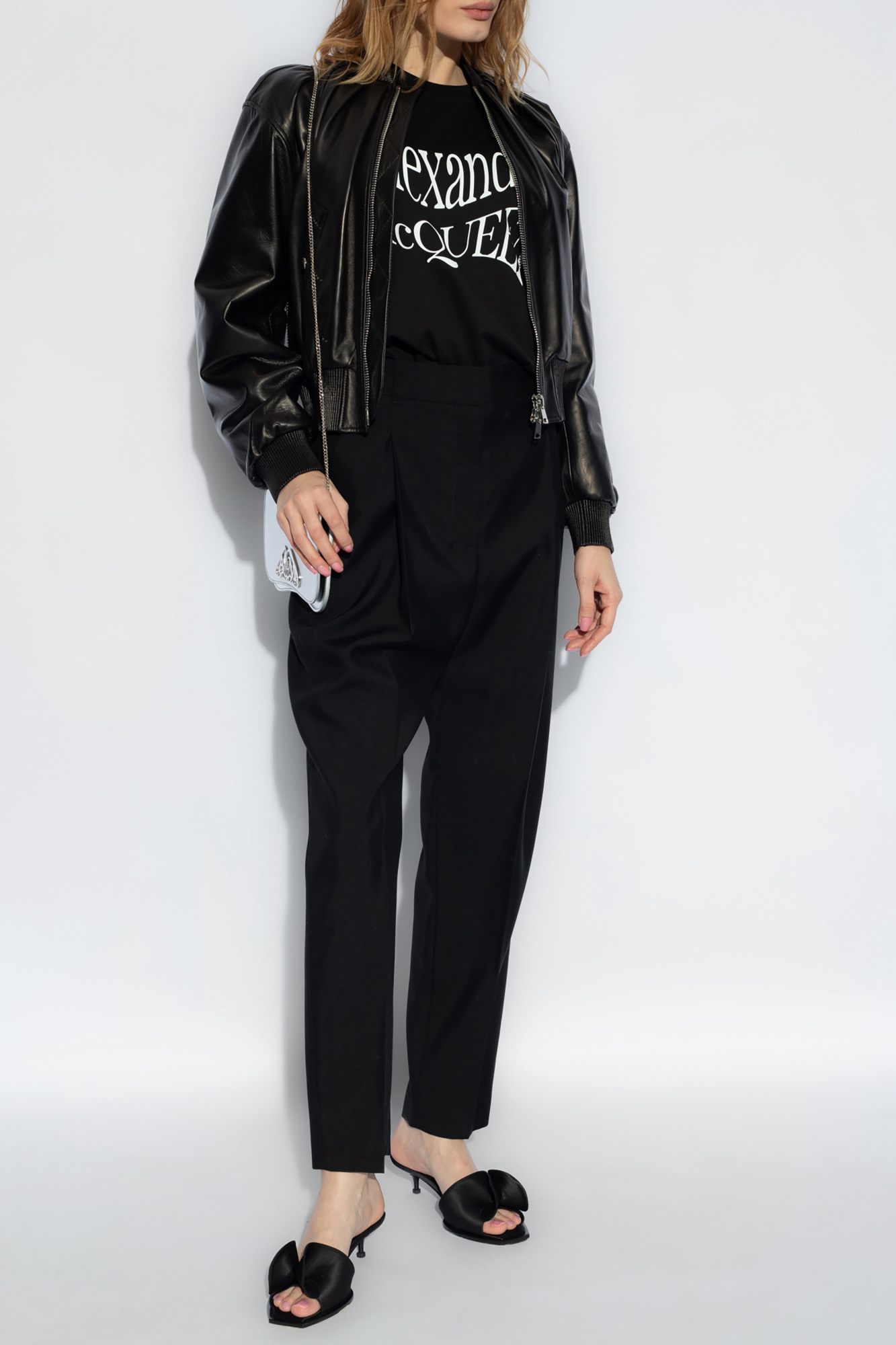 Alexander McQueen Leather bomber jacket | Women's Clothing